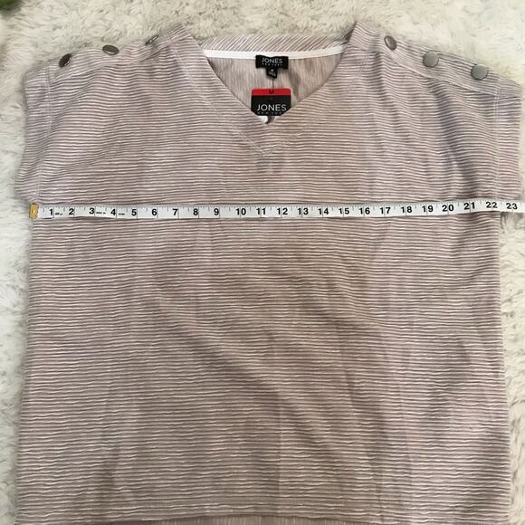 Jones New York textured fabric with button details khaki ivory size medium - Picture 5 of 6